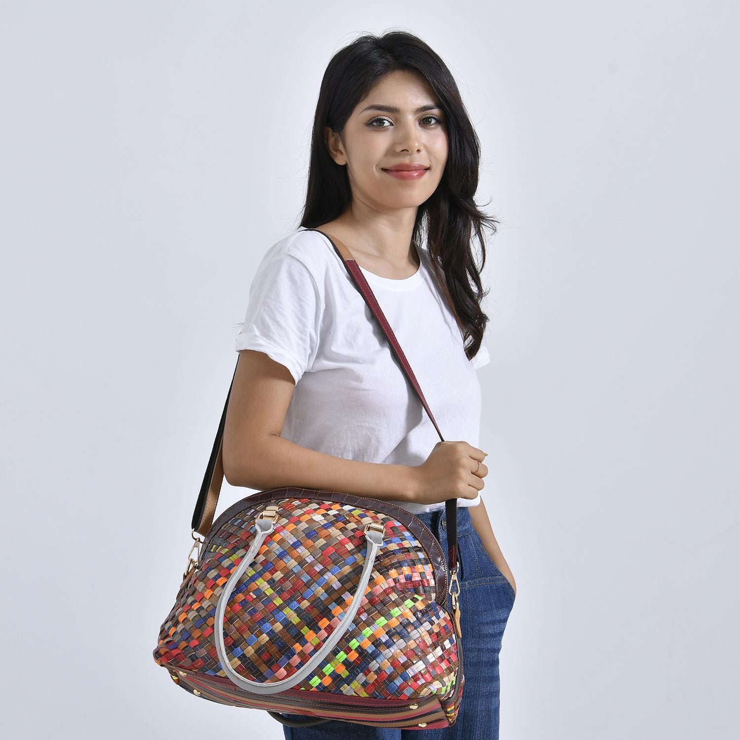 Chaos by Elsie - Multicolor Leder Tasche mit RFID-Schutz, Größe: 37x18,5x30cm