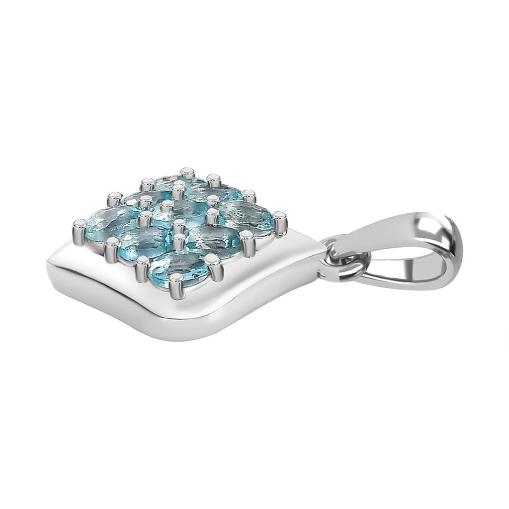 Paraiba-Apatit Anhänger 925 Silber platiniert ca. 0.73 ct