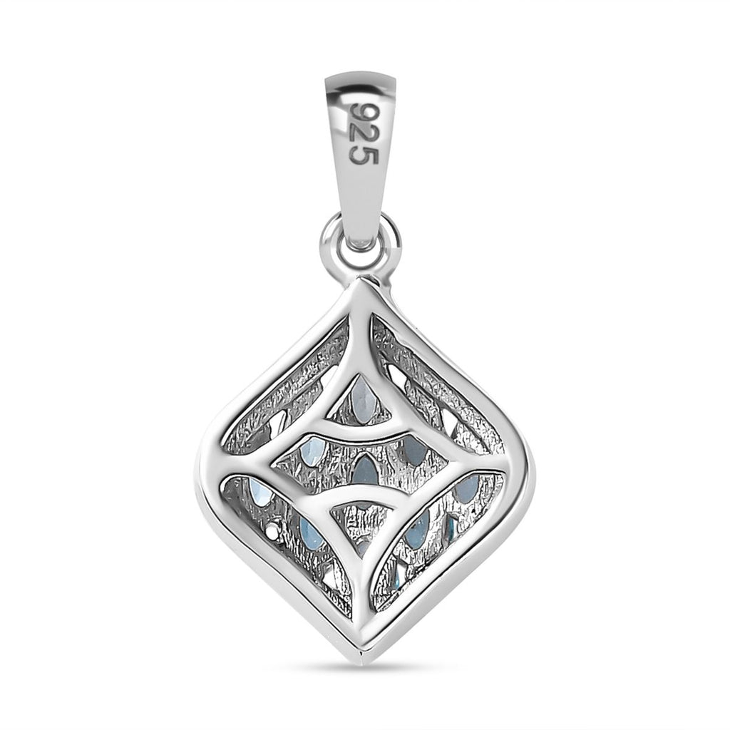 Paraiba-Apatit Anhänger 925 Silber platiniert ca. 0.73 ct