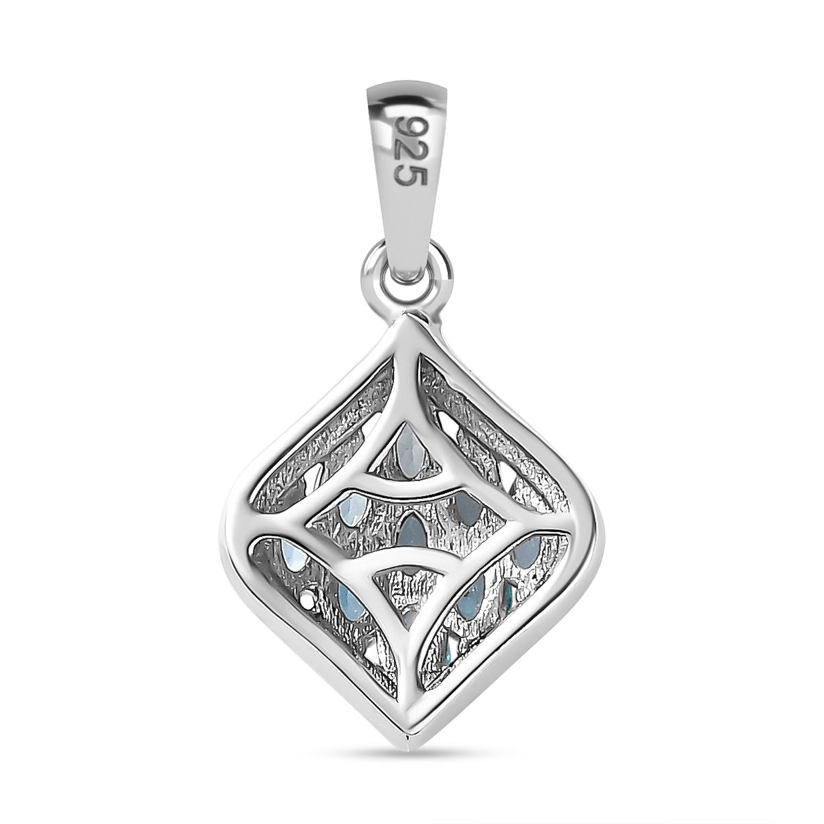 Paraiba-Apatit Anhänger 925 Silber platiniert ca. 0.73 ct