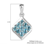 Paraiba-Apatit Anhänger 925 Silber platiniert ca. 0.73 ct