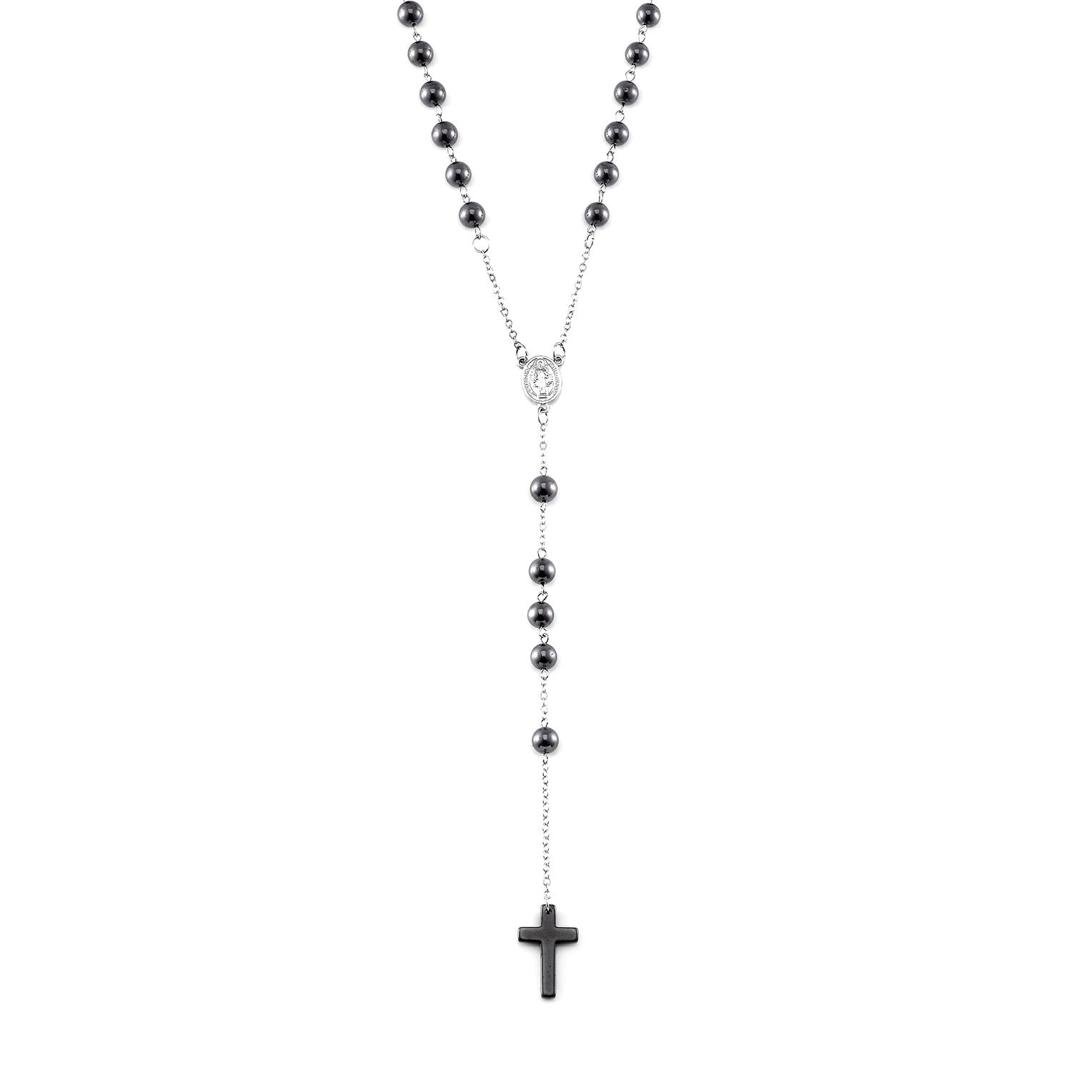 Terahertz, Hämatit Halskette ca. 66 cm + 5 cm Extender, Reiner Edelstahl ca. 170.00 ct