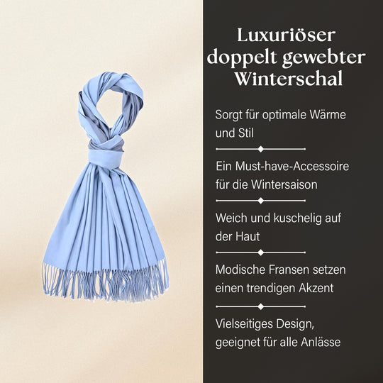 Kaschmir weich Luxuriöser doppelt gewebter Schal mit Fransen, 70 x 200 cm, Taupe und Kamel