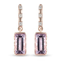 Rosa Amethyst und Zirkon-Ohrringe, 925 Silber rosévergoldet ca. 3,03 ct