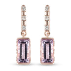 Rosa Amethyst und Zirkon-Ohrringe, 925 Silber rosévergoldet ca. 3,03 ct
