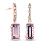 Rosa Amethyst und Zirkon-Ohrringe, 925 Silber rosévergoldet ca. 3,03 ct