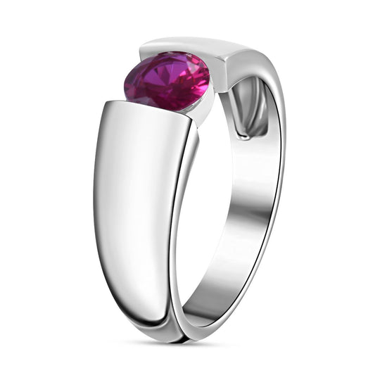 LUSTRO STELLA - Roter Zirkonia Ring, 925 Silber rhodiniert (Größe 21.00)