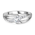 Moissanit Ring 925 Silber rhodiniert (Größe 20.00) ca. 0,62 ct