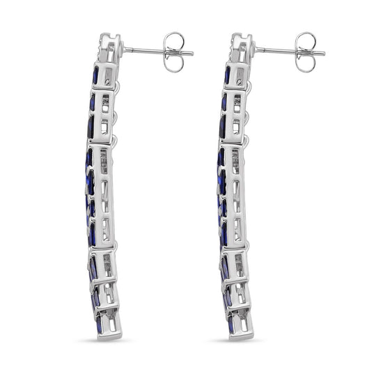 Weißer Zirkonia, Glas Ohrringe, Nickelfreies Messing, Silberfarben