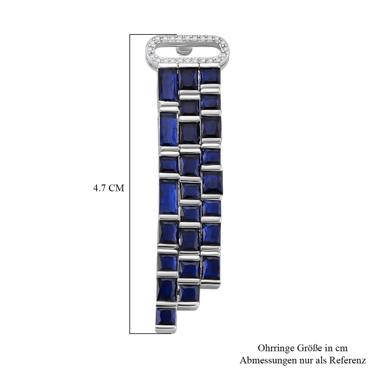 Weißer Zirkonia, Glas Ohrringe, Nickelfreies Messing, Silberfarben