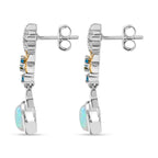 GP Celestial Kollektion - AA Natürlicher, äthiopischer Welo Opal, Neon Apatit Ohrringe Messing Rhodiniert und 750 Gelbgold Vermeil ca. 1.56 ct