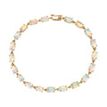 AAA Natürliches, äthiopisches Welo Opal Armband ca. 19 cm, 375 Gelbgold ca. 4.40 ct