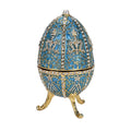 Exquisite Schmuckbox in Osterei-Form, 6x11cm, Blau und Gold