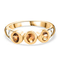 AA Natürlicher goldener Tansanit, Weißer Zirkon Ring, 925 Silber 750 Gelbgold Vermeil (Größe 20.00) ca. 0.55 ct