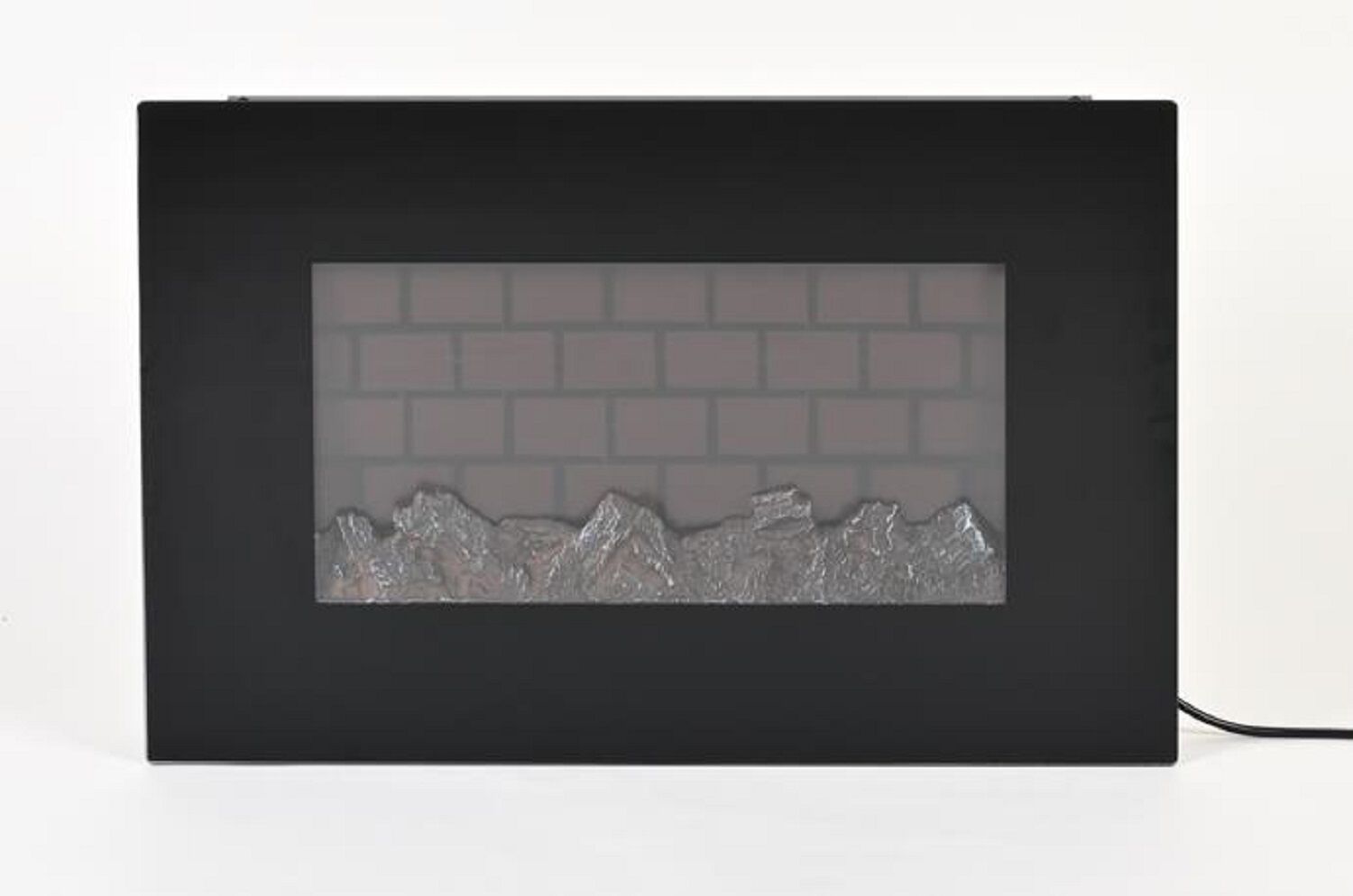 Elektrischer Wandkamin-Heizlüfter, Schwarz - Fernbedienung, 3D-Flammeneffekt, 5 LED-Farben, einstellbare Temperatur, Timer Überhitzungsschutz, langlebiges Metallgehäuse, 66 x 10 x 44 cm