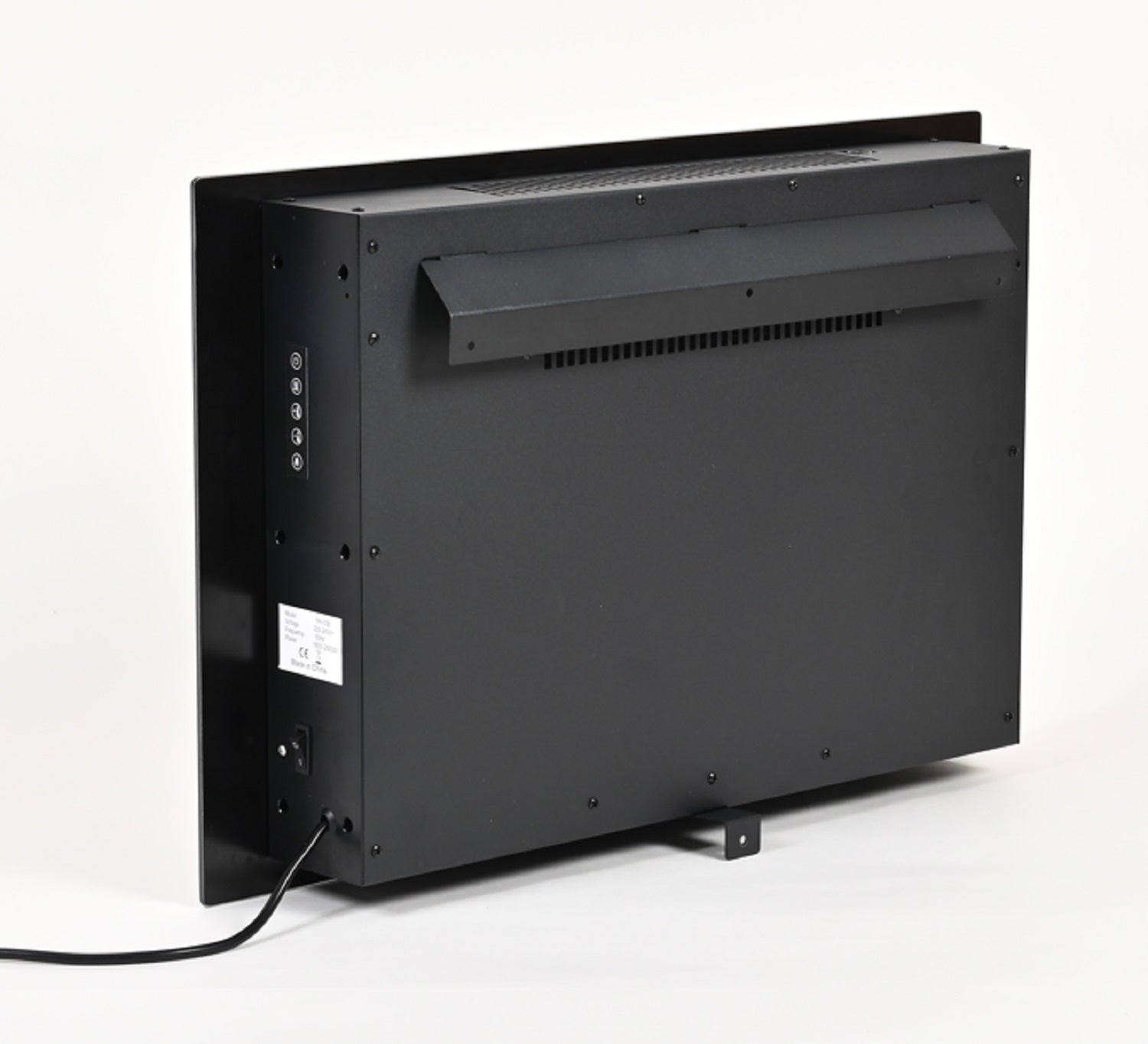 Elektrischer Wandkamin-Heizlüfter, Schwarz - Fernbedienung, 3D-Flammeneffekt, 5 LED-Farben, einstellbare Temperatur, Timer Überhitzungsschutz, langlebiges Metallgehäuse, 66 x 10 x 44 cm