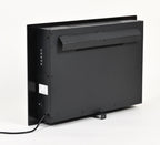 Elektrischer Wandkamin-Heizlüfter, Schwarz - Fernbedienung, 3D-Flammeneffekt, 5 LED-Farben, einstellbare Temperatur, Timer Überhitzungsschutz, langlebiges Metallgehäuse, 66 x 10 x 44 cm