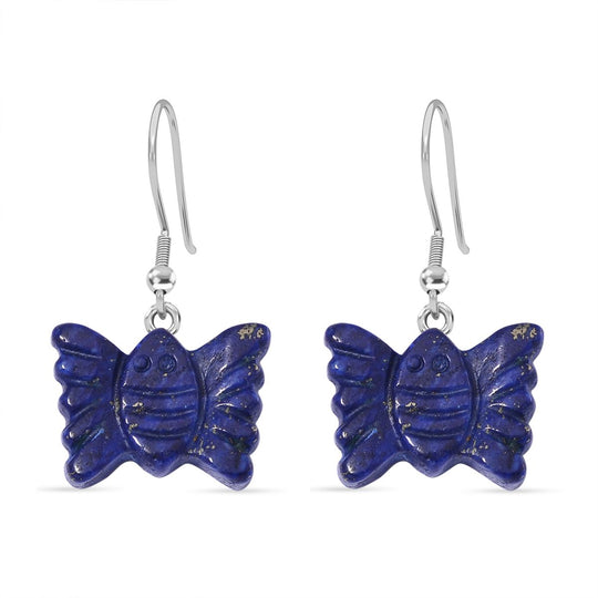 Blauer Howlit Ohrringe Reiner Edelstahl ca. 50,00 ct.