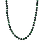 Grüne Tigerauge Halskette ca. 50 cm 925 Silber rhodiniert ca. 208.50 ct