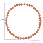 Pfirsich Mondstein Halskette ca. 50 cm 925 Silber rhodiniert ca. 335.00 ct