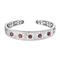 Roter Granat Armreif ca. 19 cm Edelstahl ca. 3.32 ct