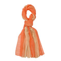 LA MAREY - Schal aus 100% reiner Maulbeerseide, Beige und Orange
