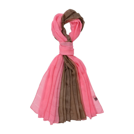 LA MAREY - 100% Maulbeeren-Seidenschal, Chiffon, 110x180 cm, Rot