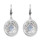 Himmelblauer Topas, Rhodolith Granat Ohrringe 925 Silber rhodiniert ca. 6,14 ct.