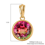 Wassermelonen Quarz Triplette Anhänger 925 Silber vergoldet ca. 4.23 ct