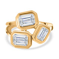 Feinster Zirkonia Ring 925 Silber vergoldet (Größe 16.00)