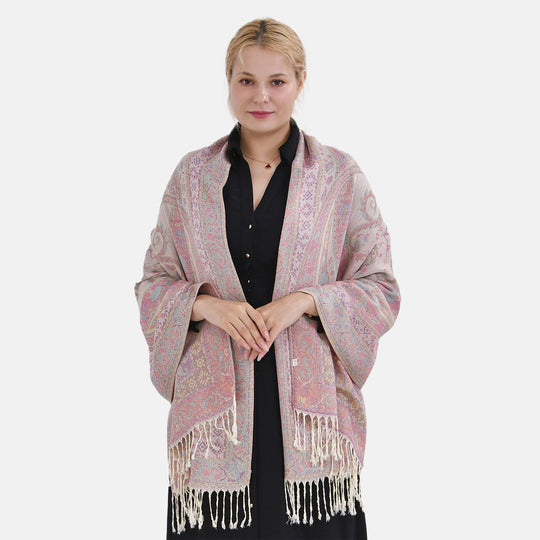 Jacquard Paisley-Schal, 175cm x 70cm, pink