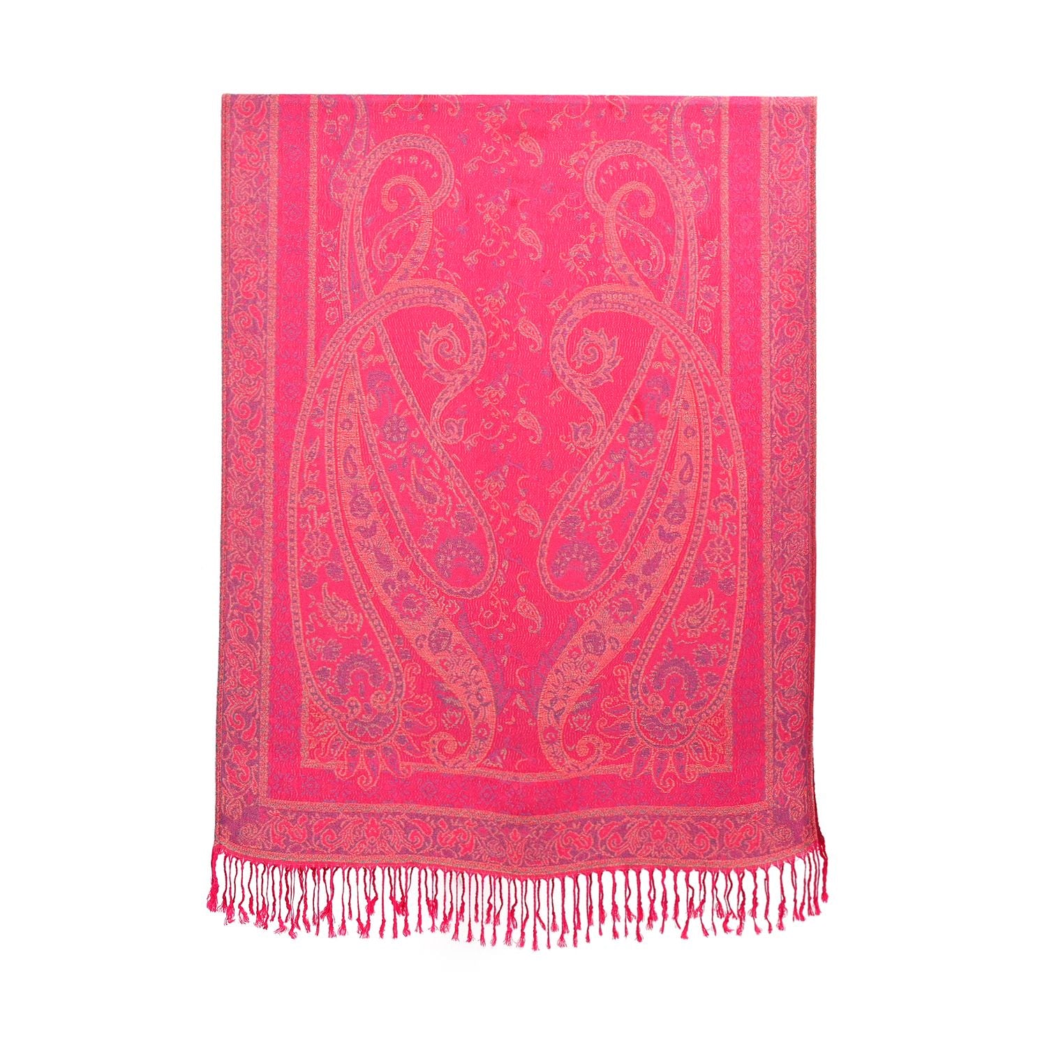 Jacquard Paisley-Schal, 175cm x 70cm, Lila