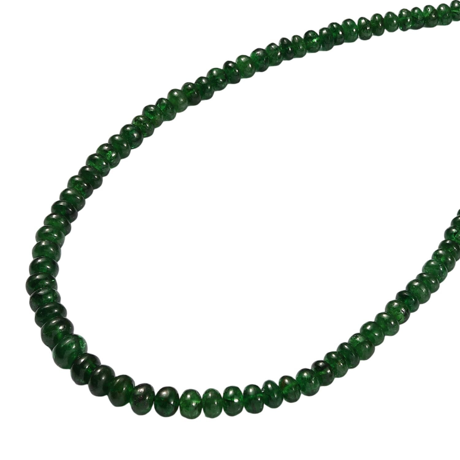 AAAA Tsavorite Granat Halskette ca. 45 cm + 5 cm Extender, 950 Platin ca. 50,00 ct.