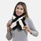 Superweicher Kunstfell Schal, 65x18 cm, Schwarz