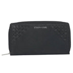 CLOSE OUT - UNION CODE: 100% Echtleder Brieftasche mit Krokoprägung und RFID schutz, 19x12 cm, schwarz