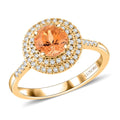 LUXORO AAA Kaiserlicher Topas, Weißer Diamant Ring 417 Gold (Größe 19.00) ca. 2,00 ct