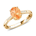 LUXORO AAA Kaiserlicher Topas, Weißer Diamant Ring 417 Gold (Größe 19.00) ca. 2,15 ct