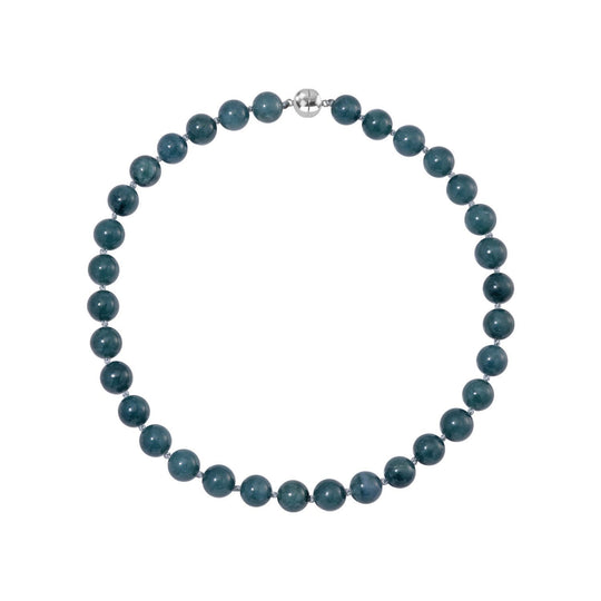 EXTREM SELTEN - Natürlicher Olmek Jadeit Halskette ca. 50 cm 925 Silber rhodiniert ca. 620.00 ct