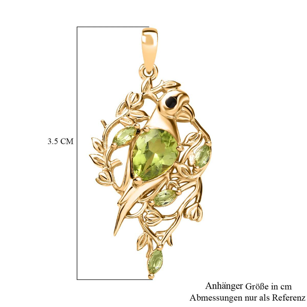 Peridot Anhänger 925 Silber 750 Gelbgold Vermeil ca. 1,27 ct.