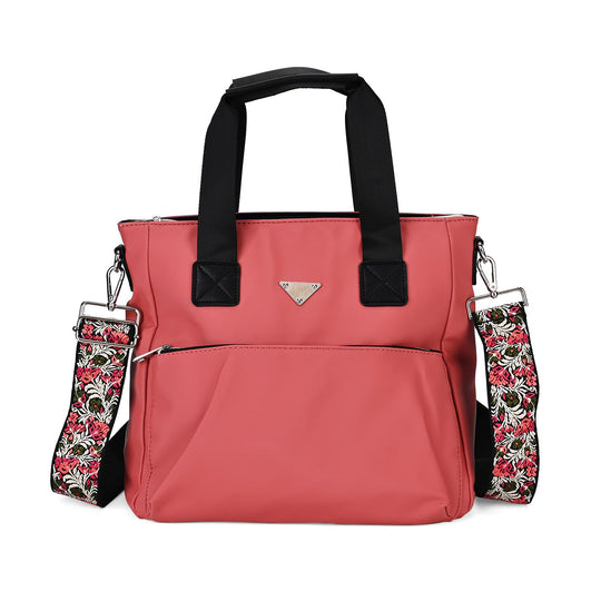 Tote-Crossbody-Tasche - mit verstellbarem Riemen und praktischen Fächern, 33 x 13 x 30 cm, Rot
