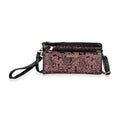 Stylische Sling Crossbody Tasche mit Rosenmuster, Roségold