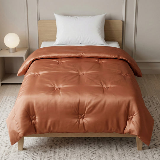 Serenity Night: Premium Collection Herbst-Winter-Steppdecke aus 100 % Bambus mit hochwertiger Kunstdaunenfüllung, 1,7 kg, 135 x 200 cm, Puderrosa