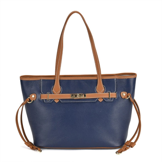 life-style:Genuine Leather Tote bag Color: Green with brown L:41*W:15*H:26cm ,Handle drop:22CM  Wall: Genuine Leather Lining: Polyester Exterior:zipped-1,  Interior: slip-1,zipped-1