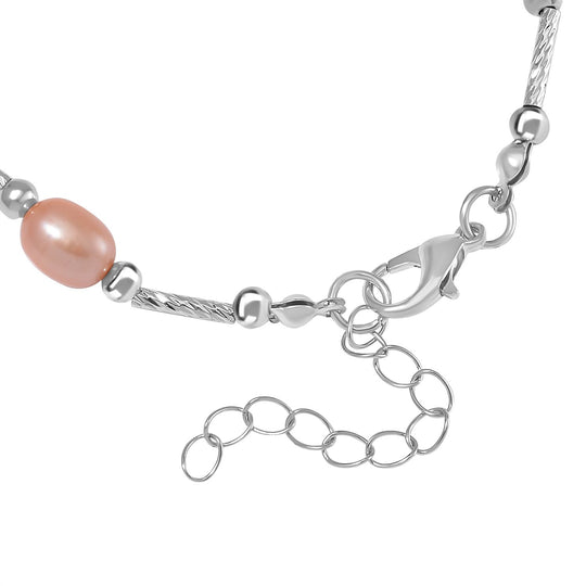 Mehrfarbiges Süßwasser Perle 19+5cm Armband, Messing