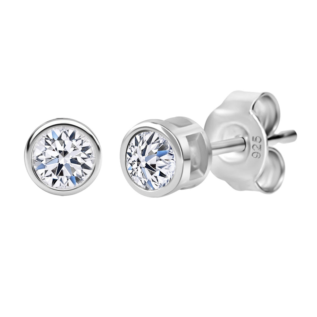 Im Labor gewachsener Diamant VS Ohrringe 925 Silber rhodiniert ca. 0,50 ct.