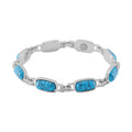 Blauer Howlit, Weißer Kristall Magnettherapie-Armband mit 4 Magneten, ca. 20 cm