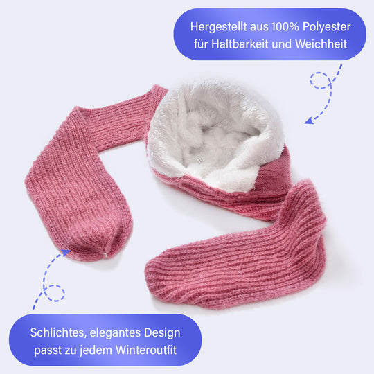 2 in 1: Gestrickte Schalmütze, Elfenbein