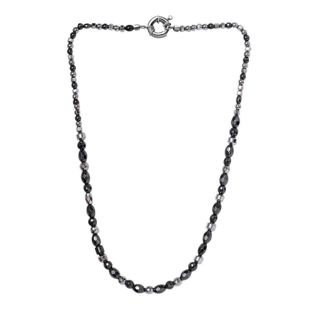 Hämatit Halskette ca. 50 cm Messing platiniert ca. 155.00 ct