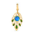Pfau Quarz Triplett und natürlicher Chromdiopsid-Anhänger - 2,02 ct.