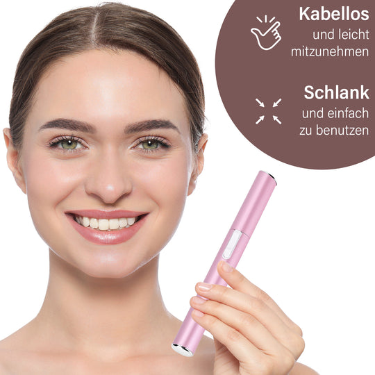 Beautech Elektrischer Augenbrauen-Haarentferner, Präzisions-Trimmer, tragbar für Augenbrauen, Lippenhaare und Gesichtshaare, Batteriebetrieben